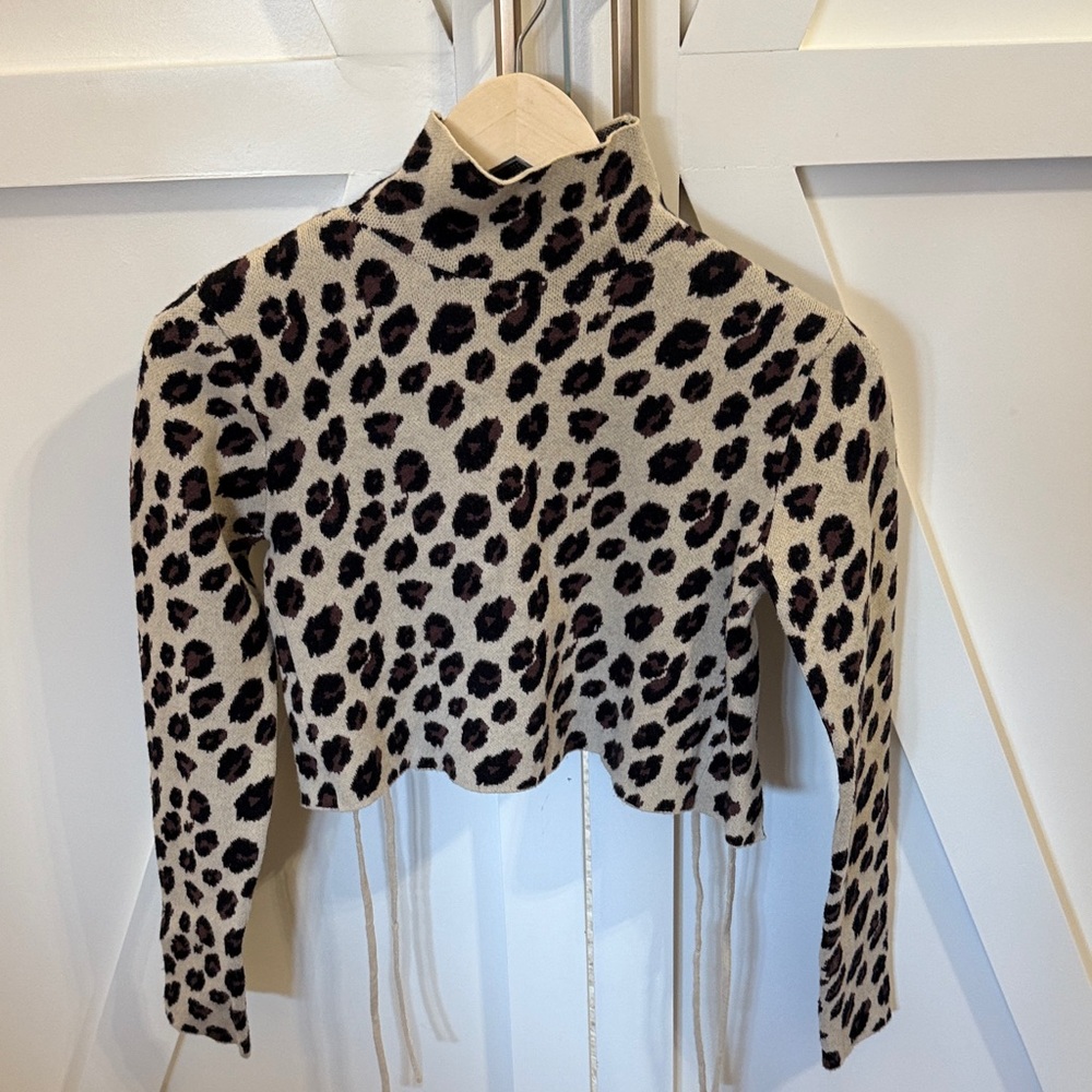 Zara Brown Patterned Knit Top
